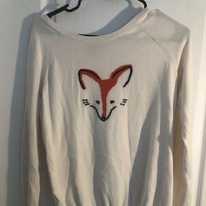 Nature Lover Cotton Knit Fox Sweater
